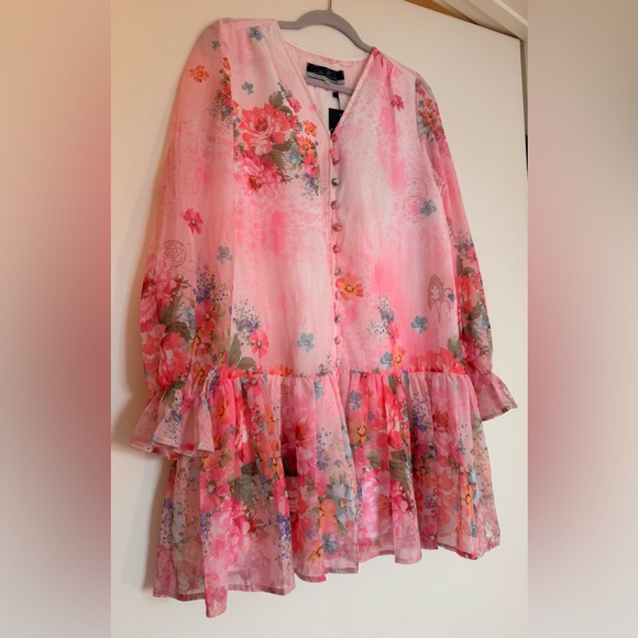 Floral Pink multicolor Mini Dress - Picture 4 of 9